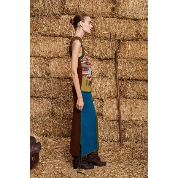 Alemais Lasso Patchwork Knit Dress, view 3