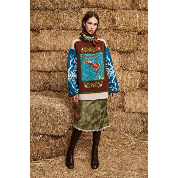 Alemais Lasso Patchwork Knit Sweater, view 2