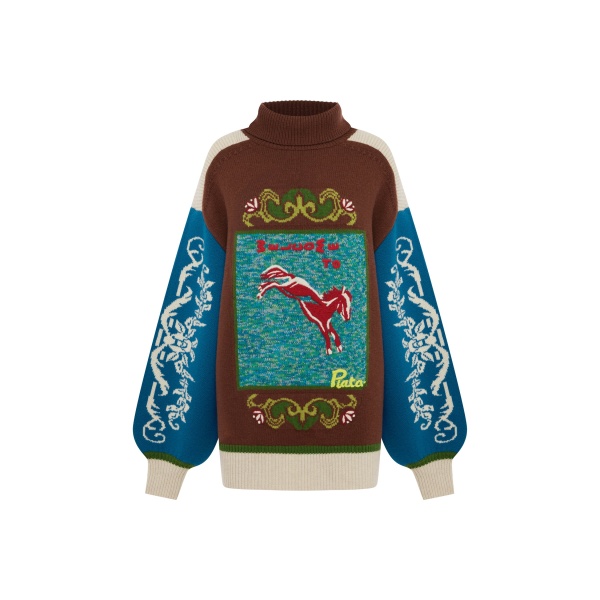 Alemais Lasso Patchwork Knit Sweater