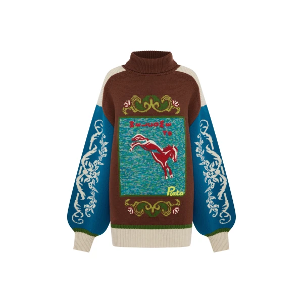 Alemais Lasso Patchwork Knit Sweater