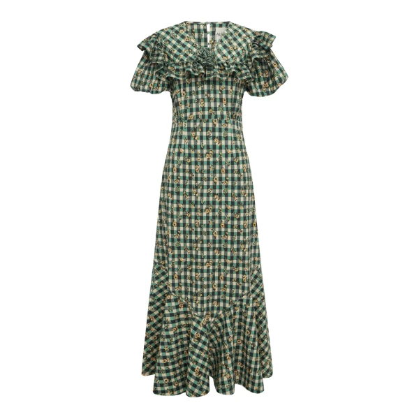 Alemais Outrider Seersucker Midi Dress