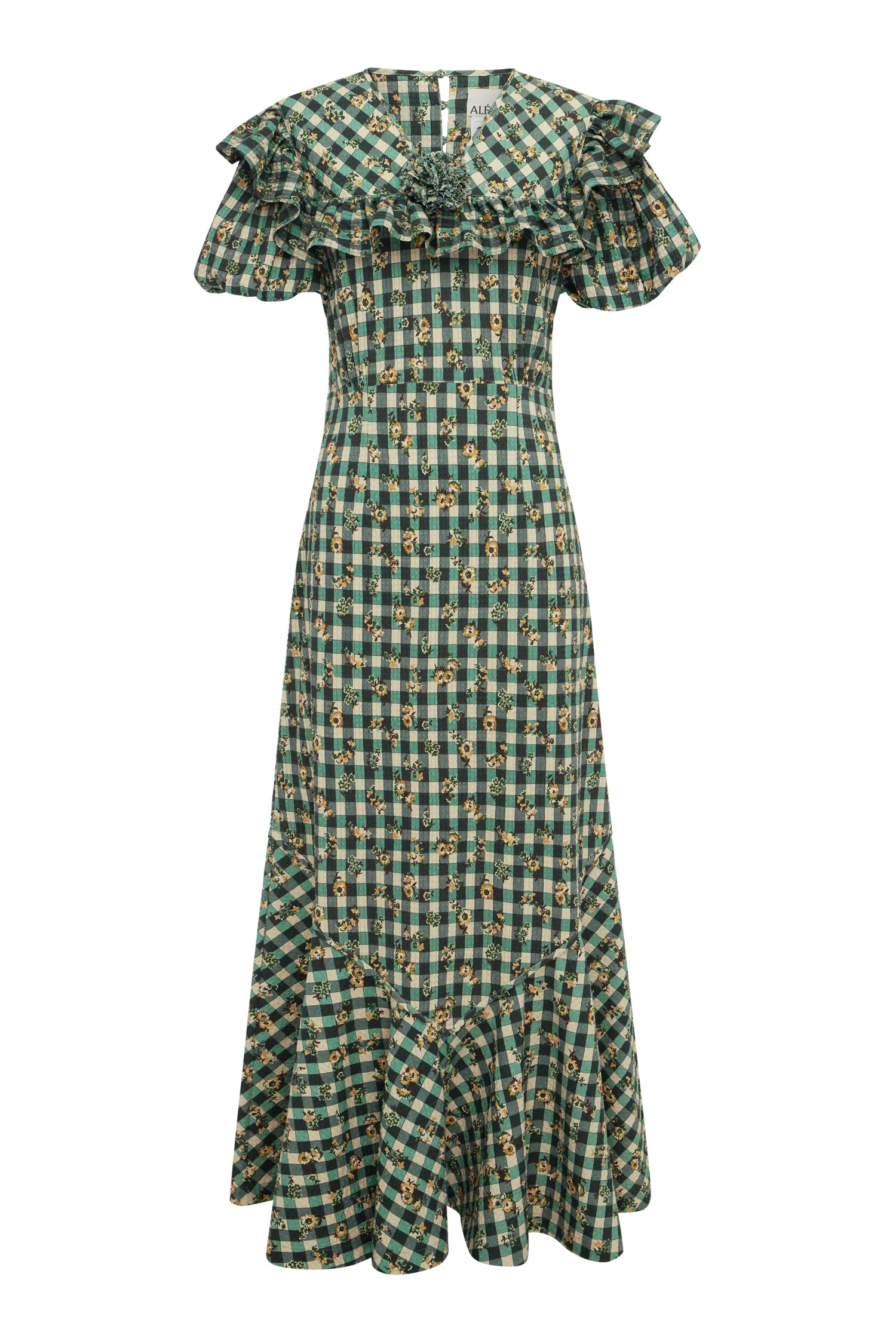 Outrider Seersucker Midi Dress by Alemais - Dresses Alemais Outrider Seersucker Midi Dress