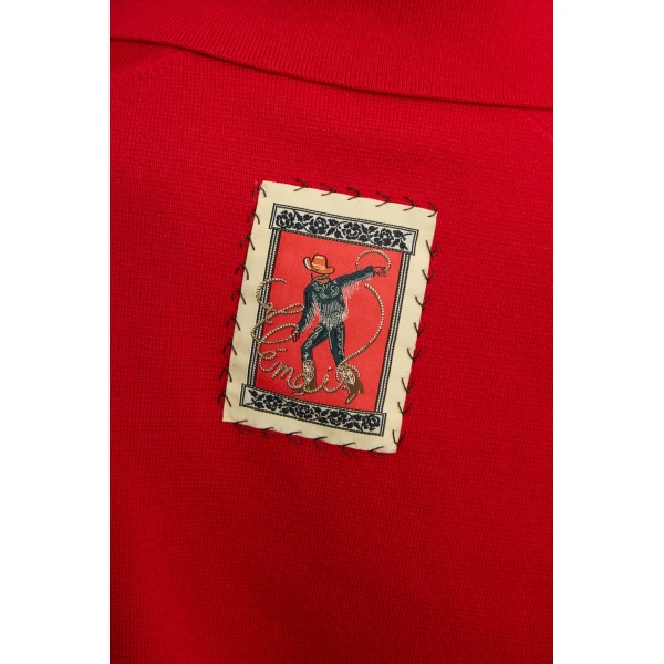 Alemais Rocky Knit Polo Cherry, view 5