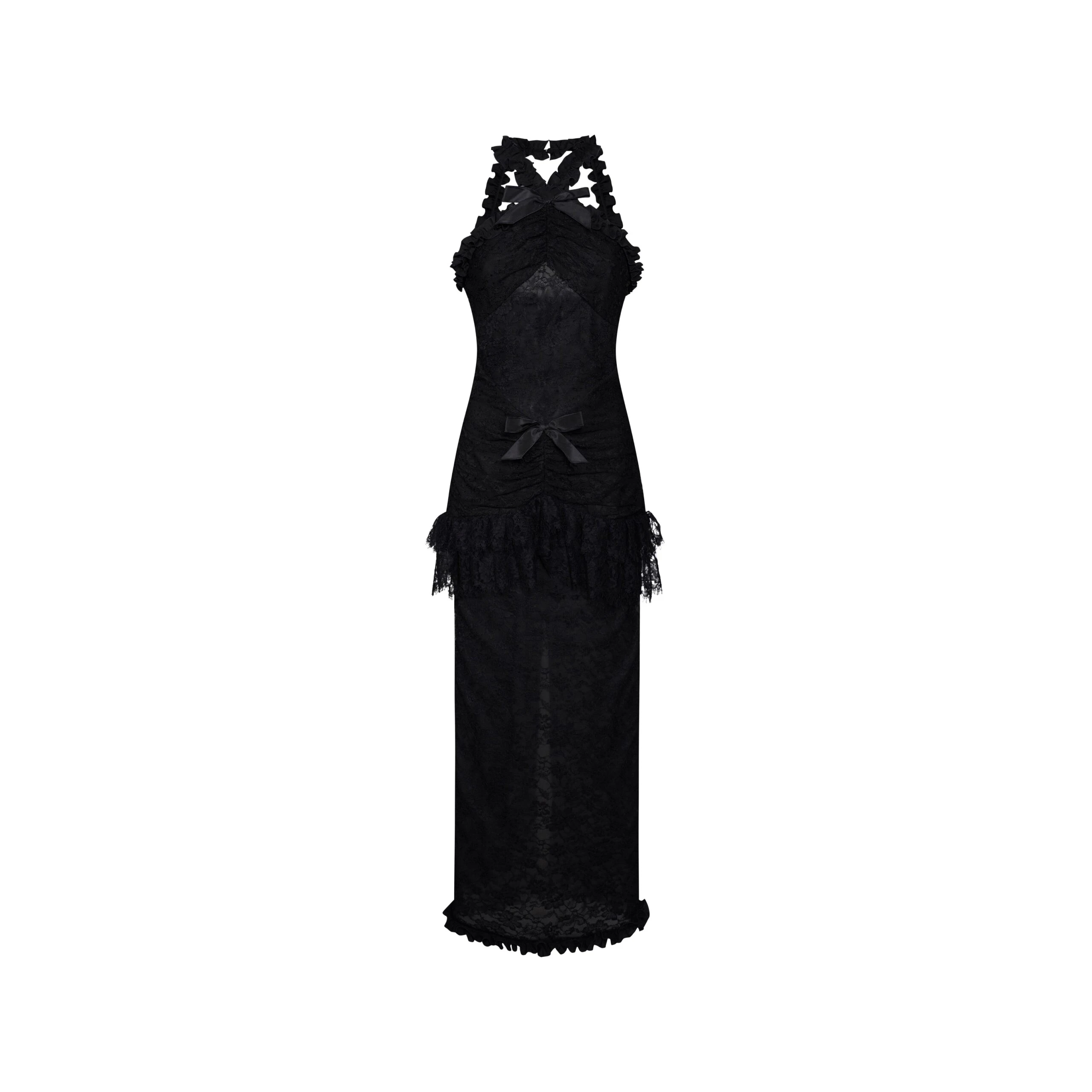 Alessandra-Rich-Chantilly-Lace-Halterneck-Evening-Dress-in-Black-scaled26048_nobg Alessandra Rich Chantilly Lace Halterneck Evening Dress in Black