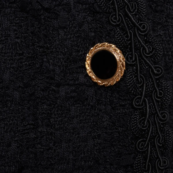 Alessandra Rich Check Tweed Bouclé Double Breasted Jacket in Black, view 6