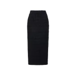 Alessandra Rich Check Tweed Bouclé Midi Skirt in Black
