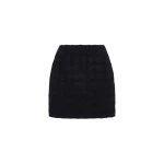 Alessandra Rich Check Tweed Bouclé Mini Skirt in Black