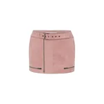 Alex Perry Biker Mini Skirt in Suede, Dusty Rose
