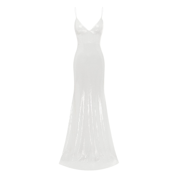 Alex Perry Bikini Gown in Sequin, White