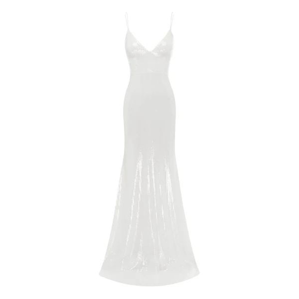 Alex Perry Bikini Gown in Sequin, White