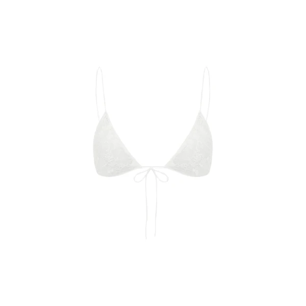 Alex Perry Bikini Top in Lace, White