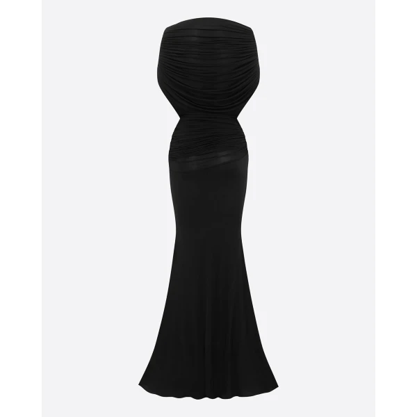 Alex Perry Cape Drape Gown in Jersey, Black, view 5
