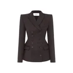 Alex Perry Double Breasted Blazer in Wool Suiting Alex Perry Double Breasted Blazer in Wool Suiting, Espresso