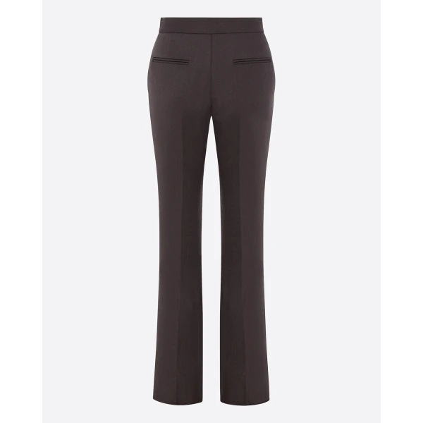 Alex Perry Flare Trouser in Wool Suiting, Espresso, view 4