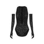 Alex Perry Halter Bodysuit in Burnout, Black