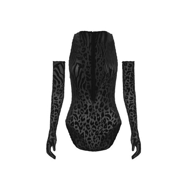 Alex Perry Halter Bodysuit in Burnout, Black