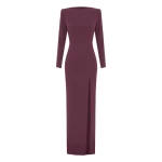 Alex-Perry-Long-Sleeve-Column-in-Crepe-Plum37179_nobg Alex Perry Long Sleeve Column in Crepe, Plum Dress