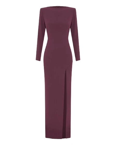 Alex-Perry-Long-Sleeve-Column-in-Crepe-Plum37179_nobg Alex Perry Long Sleeve Column in Crepe, Plum Dress