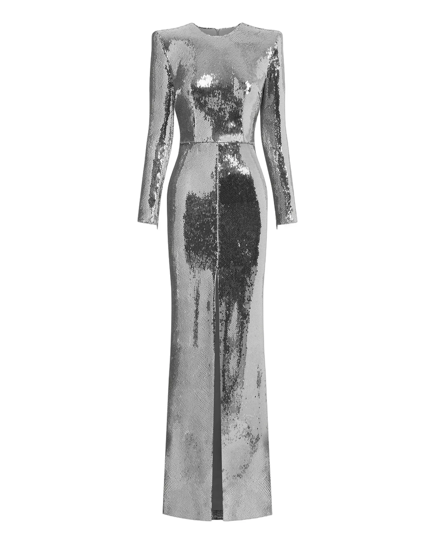 Alex Perry Long Sleeve Column in Sequin Alex Perry Long Sleeve Column in Sequin, Silver Dress