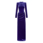 Alex Perry Long Sleeve Drape Column in Velvet Alex Perry Long Sleeve Drape Column in Velvet, Iris Dress