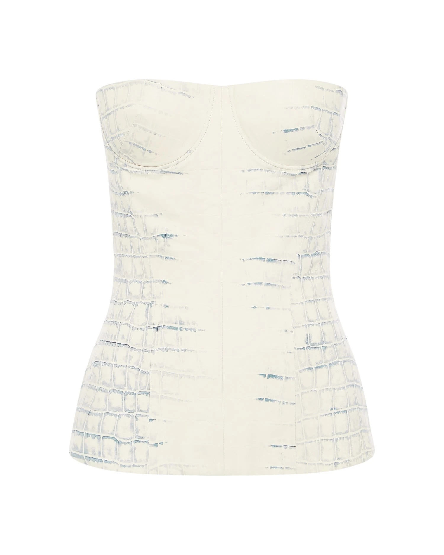 Alex-Perry-Longline-Corset-in-Embossed-Leather-White95090_nobg Alex Perry Longline Corset in Embossed Leather, White Top