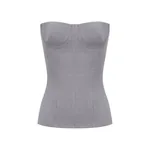 Alex Perry Longline Corset in Wool Suiting Alex Perry Longline Corset in Wool Suiting, Grey Top