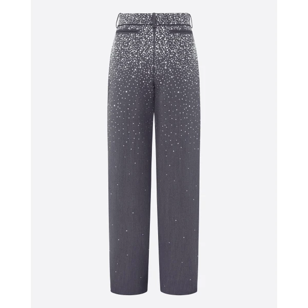 Alex Perry Low Rise Trouser in Crystal Suiting, Slate Grey, view 4