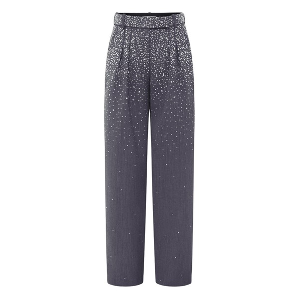 Alex Perry Low Rise Trouser in Crystal Suiting, Slate Grey