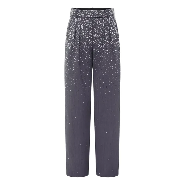 Alex Perry Low Rise Trouser in Crystal Suiting, Slate Grey