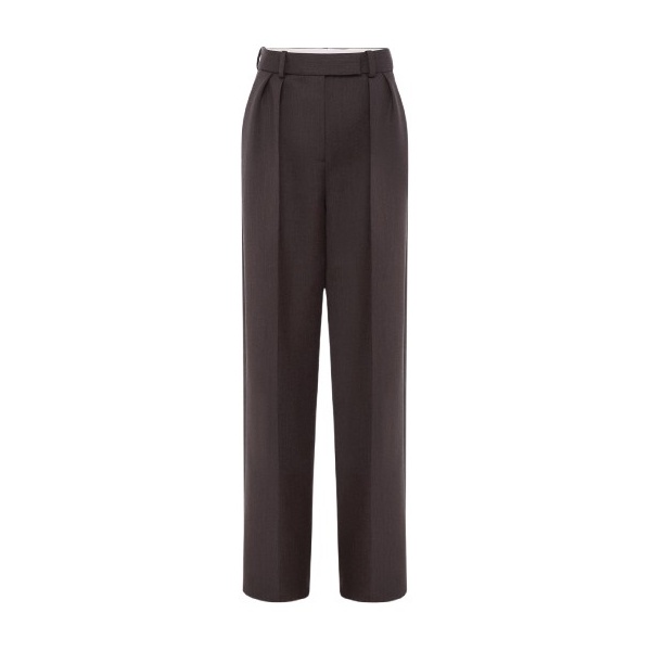 Alex Perry Low Rise Trouser in Wool Suiting, Espresso