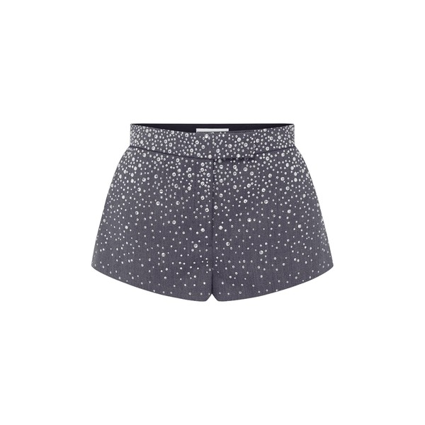 Alex Perry Micro Short in Crystal Suiting, Slate Grey