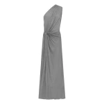 Alex Perry One Shoulder Drape Gown in Marle Jersey, Grey