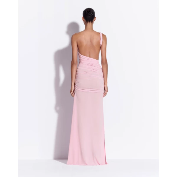 Alex Perry One Shoulder Gown in Crepe Jersey, Bubblegum, view 3