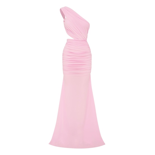 Alex Perry One Shoulder Gown in Crepe Jersey, Bubblegum