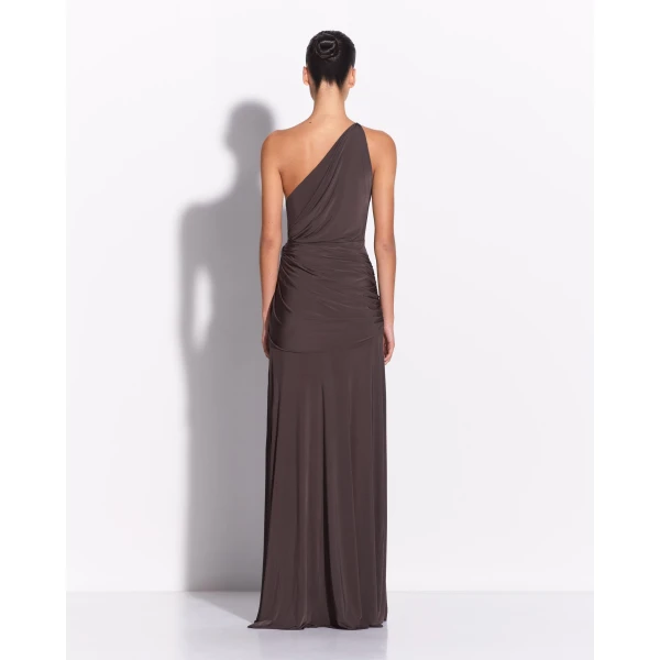 Alex Perry One Shoulder Twist Gown in Jersey, Smoke, view 4