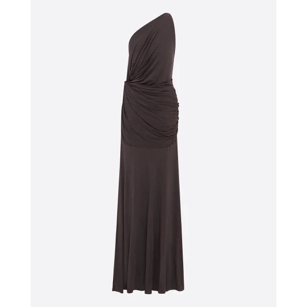 Alex Perry One Shoulder Twist Gown in Jersey, Smoke, view 5
