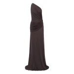 Alex Perry One Shoulder Twist Gown in Jersey, Smoke