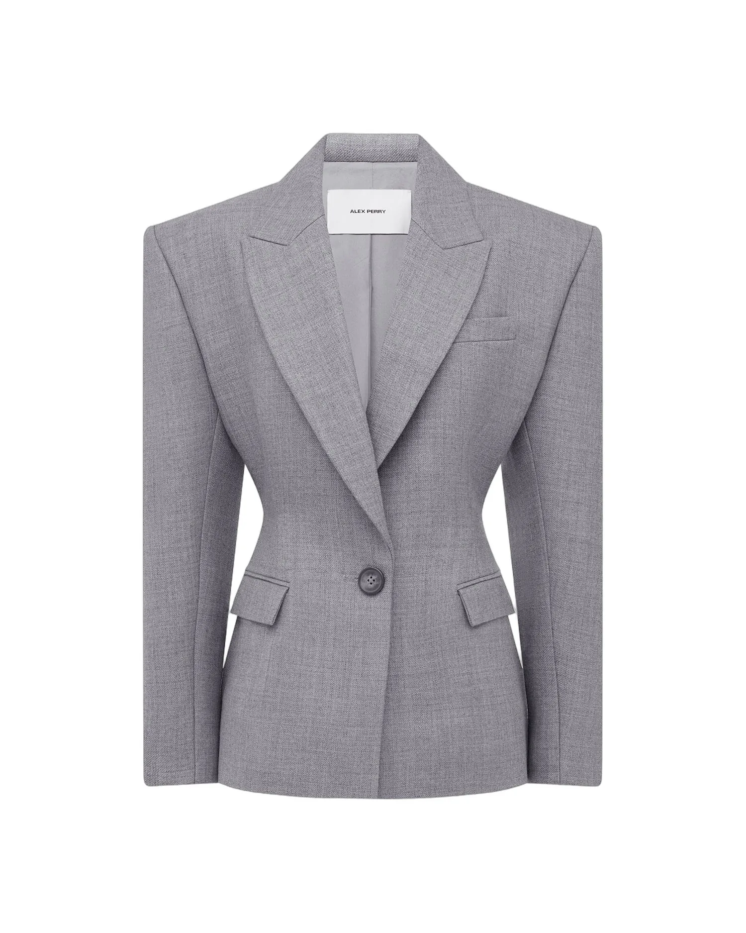 Alex Perry Single Breasted Contour Blazer in Wool Suiting Alex Perry Single Breasted Contour Blazer in Wool Suiting, Grey