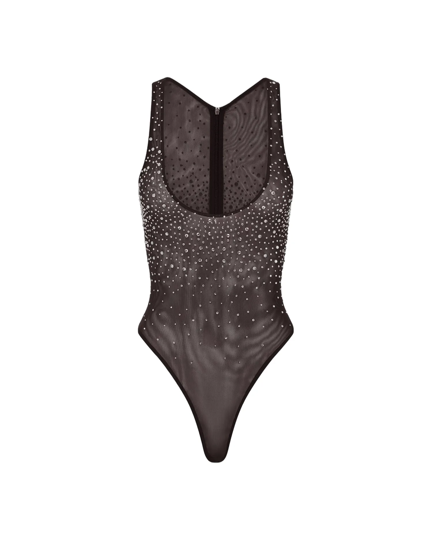 Alex Perry Singlet Bodysuit in Crystal Mesh Alex Perry Singlet Bodysuit in Crystal Mesh, Espresso
