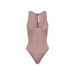 Alex Perry Singlet Bodysuit in Stretch Mesh, Mink