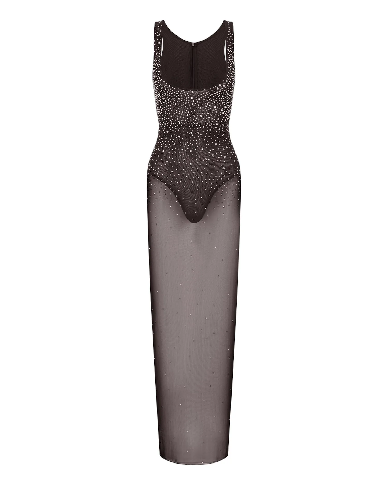 Alex Perry Singlet Column in Crystal Mesh Alex Perry Singlet Column in Crystal Mesh, Espresso Dress