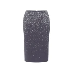 Alex Perry Skirt in Crystal Suiting, Slate Grey