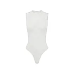 Alex Perry Sleeveless Bodysuit in Lace, White