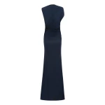 Alex Perry Sleeveless Ruched Gown in Jersey, Marine