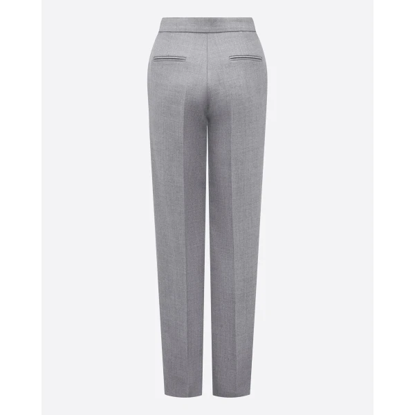Alex Perry Straight Trouser in Wool Suiting, Grey, view 4
