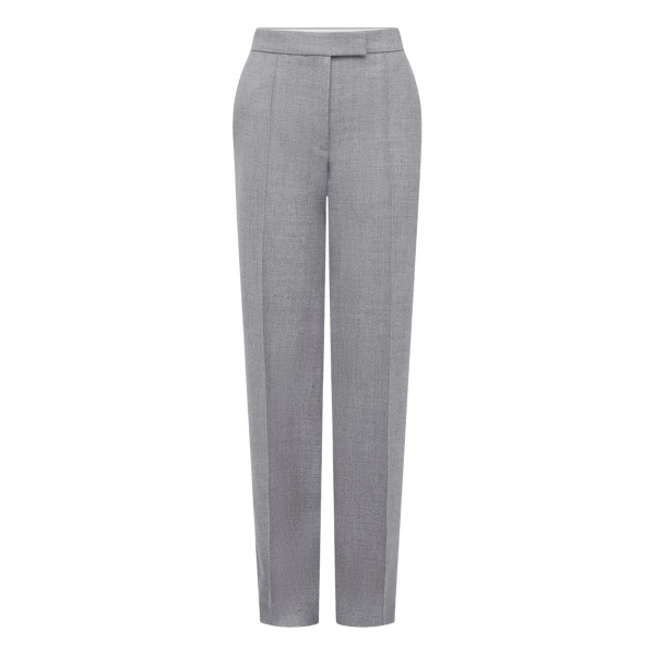 Alex Perry Straight Trouser in Wool Suiting, Grey