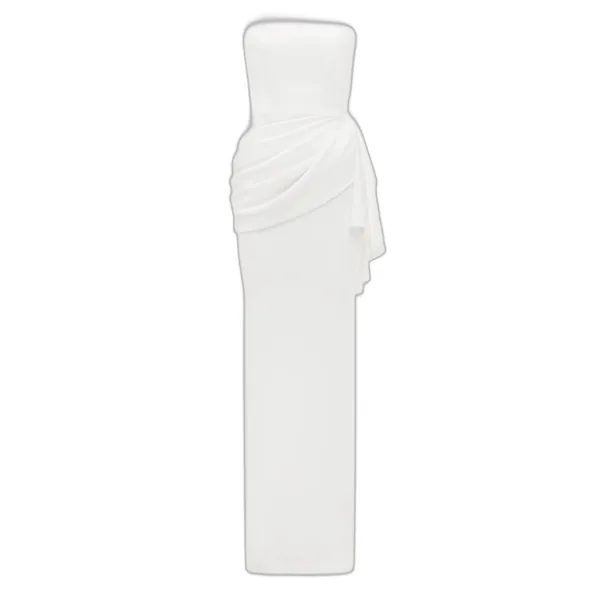 Alex Perry Strapless Corset Tiered Gown in Satin Crepe, White