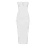 Alex Perry Strapless Cup Dress in Satin Crepe, White