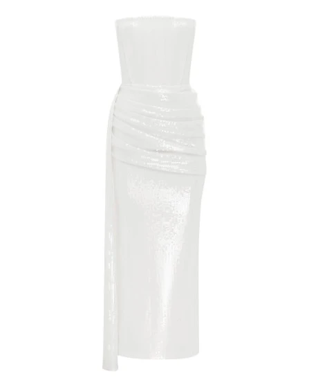 Alex-Perry-Strapless-Drape-Dress-in-Sequin-White80099_nobg Alex Perry Strapless Drape Dress in Sequin, White