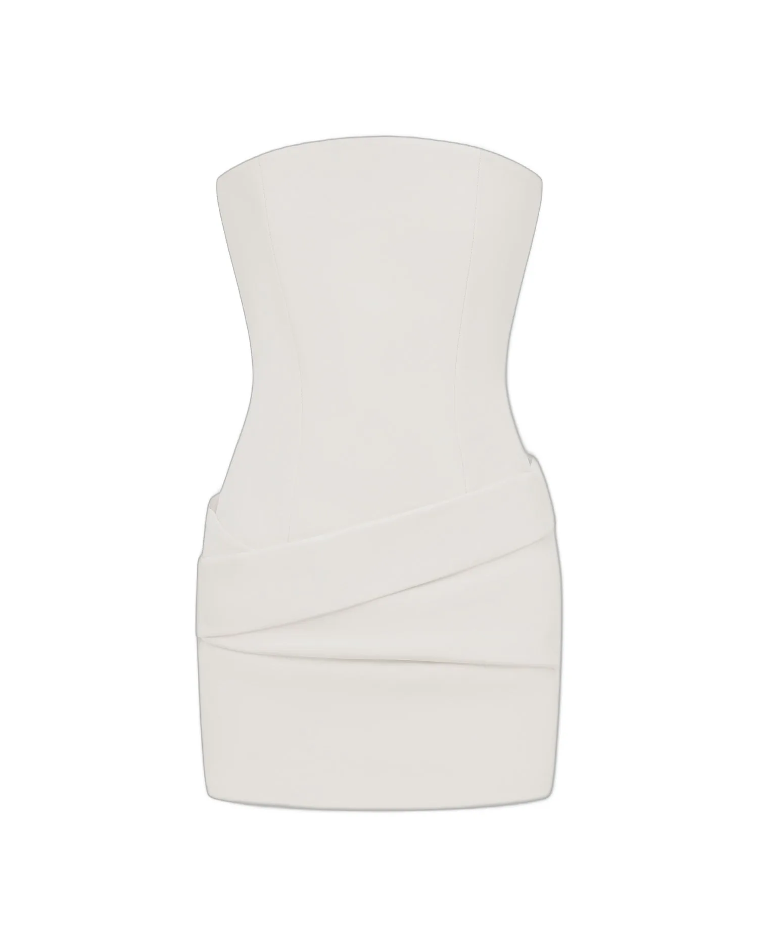 Alex Perry Strapless Drape Mini Dress in Leather Alex Perry Strapless Drape Mini Dress in Leather, White
